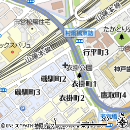 兵庫県神戸市須磨区磯馴町1丁目周辺の地図