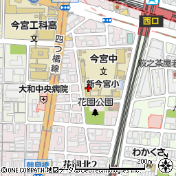 大阪市立今宮中学校（いまみや小中一貫校）周辺の地図