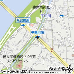 干田川筋周辺の地図