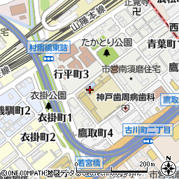 兵庫県神戸市須磨区青葉町3丁目周辺の地図