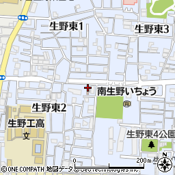 大阪東生野郵便局周辺の地図