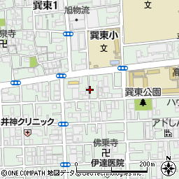 大阪府大阪市生野区巽東周辺の地図