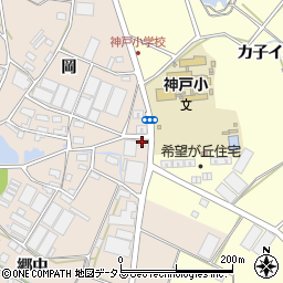 愛知県田原市西神戸町岡203周辺の地図