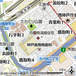兵庫県神戸市須磨区青葉町周辺の地図