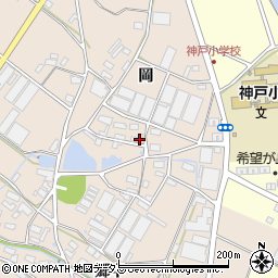 愛知県田原市西神戸町岡周辺の地図