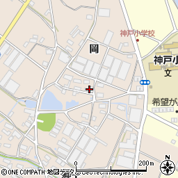愛知県田原市西神戸町（岡）周辺の地図
