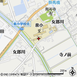 愛知県田原市江比間町女郎川周辺の地図