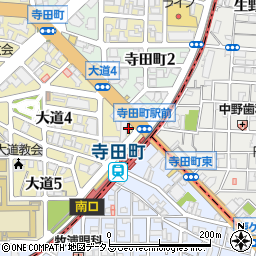 吉野家 寺田町駅前店周辺の地図