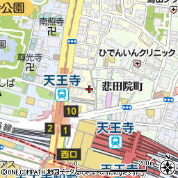 裏天王寺すしセンター周辺の地図