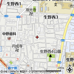 大阪府大阪市生野区生野西4丁目周辺の地図