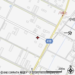 愛知県田原市小中山町万灯松周辺の地図