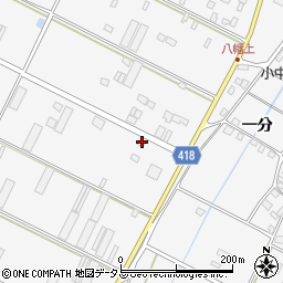 愛知県田原市小中山町（万灯松）周辺の地図