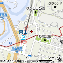 ローレルコート生駒菊美台管理組合周辺の地図