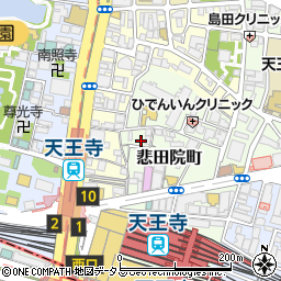 リパーク天王寺悲田院町駐車場周辺の地図