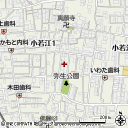 大阪府東大阪市小若江1丁目23周辺の地図