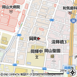 岡山県岡山市北区岡町10周辺の地図