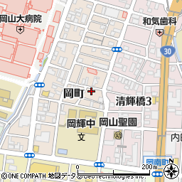 岡山県岡山市北区岡町10-7周辺の地図