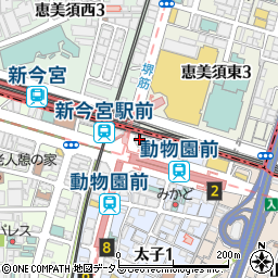 ファミリーマート新今宮駅東店周辺の地図