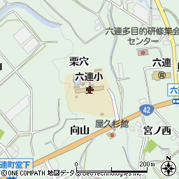 愛知県田原市六連町栗穴43周辺の地図