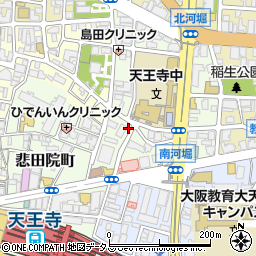 大阪府大阪市天王寺区北河堀町周辺の地図