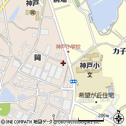 愛知県田原市西神戸町岡182周辺の地図