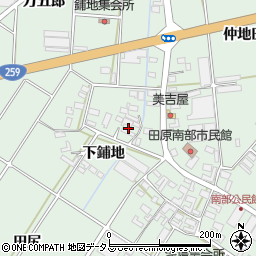 愛知県田原市大久保町下鋪地周辺の地図