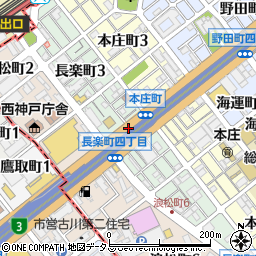 兵庫県神戸市長田区長楽町周辺の地図