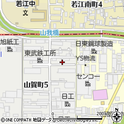 大阪府八尾市山賀町4丁目周辺の地図