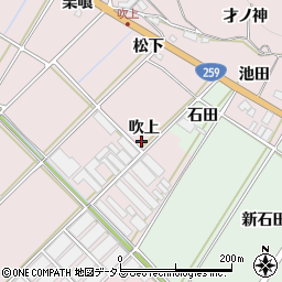 愛知県田原市野田町（吹上）周辺の地図