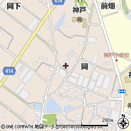 愛知県田原市西神戸町岡95周辺の地図