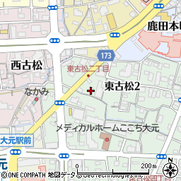 サンセール東古松周辺の地図