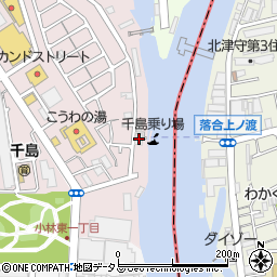 落合上渡船千島乗り場（大阪市）周辺の地図