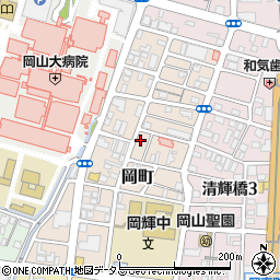 岡山県岡山市北区岡町8-14周辺の地図