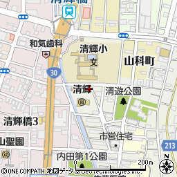 岡山清輝郵便局周辺の地図
