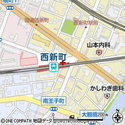 西新町駅周辺の地図