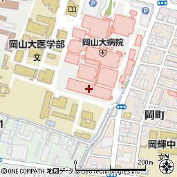 岡山大学病院入院棟周辺の地図