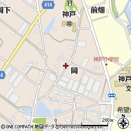 愛知県田原市西神戸町岡76周辺の地図