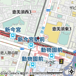 ファミリーマート新今宮駅北店周辺の地図