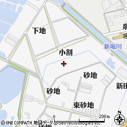 愛知県田原市伊川津町小割周辺の地図