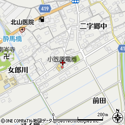 愛知県田原市江比間町二字郷中76周辺の地図