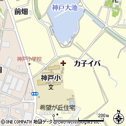 愛知県田原市神戸町カ子イバ周辺の地図