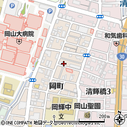 岡山県岡山市北区岡町7-19周辺の地図