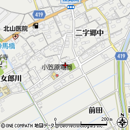 愛知県田原市江比間町二字郷中72周辺の地図
