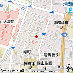 岡山県岡山市北区岡町6-18周辺の地図