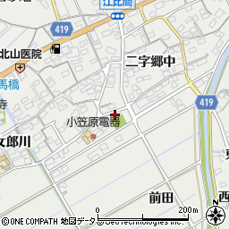 愛知県田原市江比間町二字郷中70周辺の地図