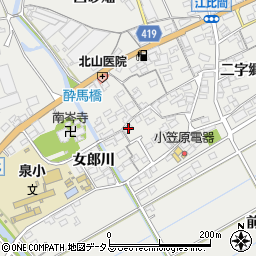 愛知県田原市江比間町三字郷中30周辺の地図
