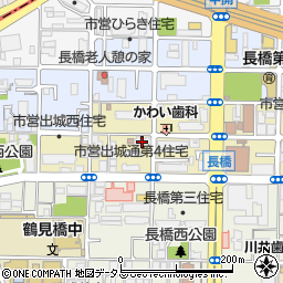 大阪市営出城通第４住宅周辺の地図
