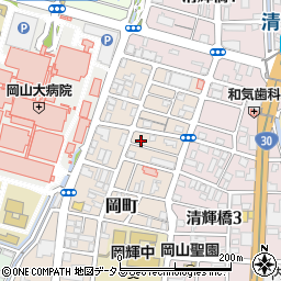 岡山県岡山市北区岡町6-21周辺の地図