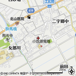 愛知県田原市江比間町三字郷中16周辺の地図