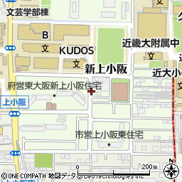 大阪府東大阪市新上小阪周辺の地図